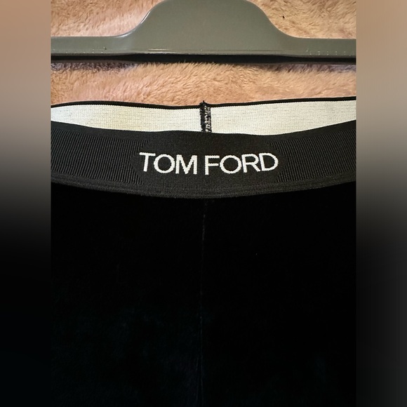 BRAND NEW AUTHENTIC Tom Ford Stretch Velvet Logo Band Leggings - Picture 3 of 8